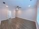 Spacious living room with hardwood floors and ceiling fan at 2005 Ocean Nw Dr, Atlanta, GA 30318