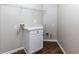 Laundry room with white cabinets, countertop, and hookups at 608 Chickory Ct, Woodstock, GA 30188