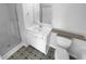 Bathroom with patterned floor tile, shower, and modern vanity at 3108 Garrard Pl, Atlanta, GA 30360