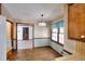 Eat-in kitchen with wood cabinets and laminate countertops at 1467 Timberlane Rd, Lawrenceville, GA 30045