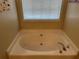 Bathroom features a large garden tub and window at 350 Chestnut Dr, Covington, GA 30016