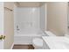 Simple bathroom with a shower/tub and white vanity at 2213 Asquith Sw Ave, Marietta, GA 30008