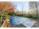 Large inground pool with a blue cover, ready for summer at 1845 Branch Valley Dr, Roswell, GA 30076