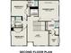 Second floor plan with owner's suite, two additional bedrooms, and a loft area at 67 Rocking Wood Vw, Dallas, GA 30157
