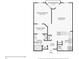 One-bedroom floor plan showing a kitchen, living room, and primary bathroom at 230 E Ponce De Leon Ave # 524, Decatur, GA 30030