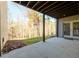 Covered back patio with access to the backyard and wooded area at 1560 Tapestry Rdg, Lawrenceville, GA 30045