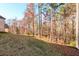 Sloped backyard with grass and trees, offering privacy at 1560 Tapestry Rdg, Lawrenceville, GA 30045