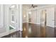 Main bedroom with dark hardwood floors and barn door at 333 Brownstones Ne Cir, Atlanta, GA 30312