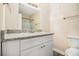Bathroom with granite countertop and white cabinets at 195 Pinehurst Dr, Stockbridge, GA 30281