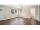 Bright living room featuring hardwood floors and ceiling fan at 1742 Lynn Ln, Decatur, GA 30032