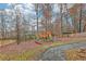 Fenced backyard with playset, trees, and a stone pathway at 3315 Goldmist Dr, Buford, GA 30519