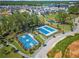 Aerial view of community basketball and tennis courts at 210 Rolison Way, Fayetteville, GA 30214