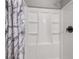 Close up of a shower stall with marble shower curtain at 1396 Iron Gate Blvd, Jonesboro, GA 30238