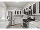 Modern kitchen with stainless steel appliances and white cabinets at 5667 Cascade Sw Run, Atlanta, GA 30336