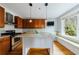 Modern kitchen with granite countertops and island at 266 11Th Ne St # 308, Atlanta, GA 30309