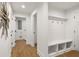 Clean hallway with built-in bench seating and storage at 4619 Brunning Ct, Dunwoody, GA 30338