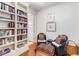 Cozy library with built-in bookshelves and comfortable seating at 1717 N Decatur Ne Rd # 214, Atlanta, GA 30307