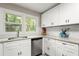 Modern kitchen with white shaker cabinets, granite counters, and stainless steel appliances at 7058 Lakeview Ln, Atlanta, GA 30360