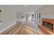 Spacious living room with hardwood floors and brick fireplace at 1151 Ruby Nelson Ct, Lawrenceville, GA 30043