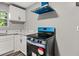 Modern range with blue accents and white cabinets at 1730 Salina Dr, Jonesboro, GA 30236