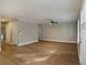 Bright living room with hardwood floors and ceiling fan at 5359 Megan Rd, Stone Mountain, GA 30088