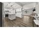 Updated kitchen with island and stainless steel appliances at 3665 Sharon Dr, Powder Springs, GA 30127