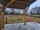 Spacious backyard with a wooden pergola and patio at 563 Fieldgreen Dr, Jonesboro, GA 30238