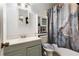 Clean bathroom with a shower/tub combo and updated vanity at 1496 Meadowlark Dr, Decatur, GA 30032