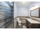 Basement bathroom with tiled walk-in shower and modern vanity at 2034 Haydenbrook Nw Dr, Acworth, GA 30101