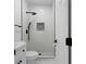 Modern bathroom with black accents and patterned tile at 1097 Hubbard Sw St, Atlanta, GA 30310