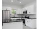 Modern kitchen with white cabinets, stainless steel appliances, and an island at 1097 Hubbard Sw St, Atlanta, GA 30310