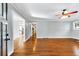 Bright living room with hardwood floors, seen from entryway at 605 Moreland Se Ave, Atlanta, GA 30316