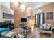 Living room with fireplace, stylish furniture, wood floors, and wall art at 2291 Wilkins Ct, Decatur, GA 30035