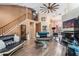 Spacious living room with high ceilings, wood-look floors, and a fireplace at 2291 Wilkins Ct, Decatur, GA 30035