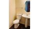 Half bathroom with a pedestal sink, toilet, and a mirror at 2711 Greystone Ct, Austell, GA 30106