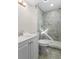 Updated bathroom with a large shower and modern vanity at 6550 Ashdale Dr, South Fulton, GA 30349