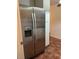 Modern stainless steel side-by-side refrigerator in the kitchen at 2705 Greystone Pl, Austell, GA 30106