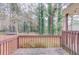 Wooden deck overlooking a wooded backyard at 370 Charlyne Way, Dacula, GA 30019