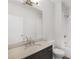 Modern bathroom with single vanity and shower/tub combo at 966 Moda Dr, Atlanta, GA 30316