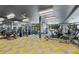 State-of-the-art fitness center with modern equipment and a vibrant yellow floor at 775 Juniper Ne St # 619, Atlanta, GA 30308