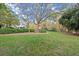 Spacious backyard lawn with trees and shrubs at 7865 Nesbit Ferry Rd, Sandy Springs, GA 30350