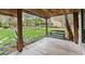 Inviting front porch with a wooden swing overlooking a grassy yard at 7865 Nesbit Ferry Rd, Sandy Springs, GA 30350