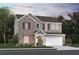 Two-story home with brick and siding, two-car garage, and landscaped lawn at 7640 Homer Dr, Cumming, GA 30028