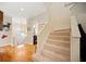 Hardwood floors and carpeted staircase in entryway at 1532 Oak Grove Rd, Decatur, GA 30033