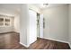 Hallway with linen closet and wood-look flooring at 2625 Abner Nw, Atlanta, GA 30318