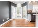 Kitchen nook with built-in seating and a view of the backyard at 1472 Lachona Ct, Atlanta, GA 30329