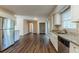 Modern kitchen with stainless steel appliances and granite countertops at 2126 River Rd, Ellenwood, GA 30294