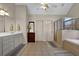 Large bathroom with double vanity and separate shower and tub at 102 Twilight Overlook, Canton, GA 30114