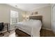 Cozy bedroom with wood floors, a window with blinds, and a simple desk at 4053 Cooper Ridge Se Ct, Smyrna, GA 30080