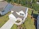 Aerial view of a charming two-story house with a landscaped yard at 605 Edgemore Rd, Canton, GA 30114